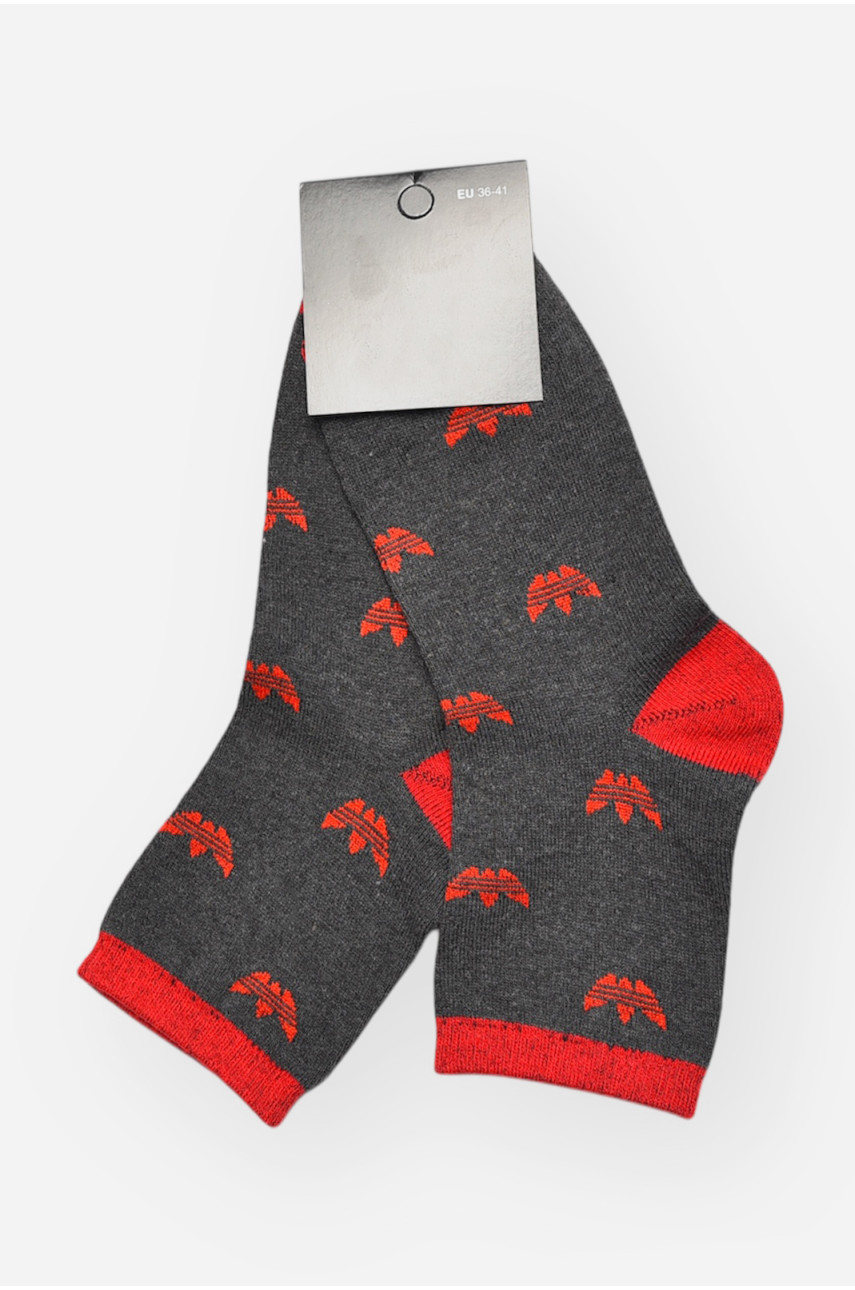 Носки женские демисезонные тёмно-серого цвета L104K 209870
