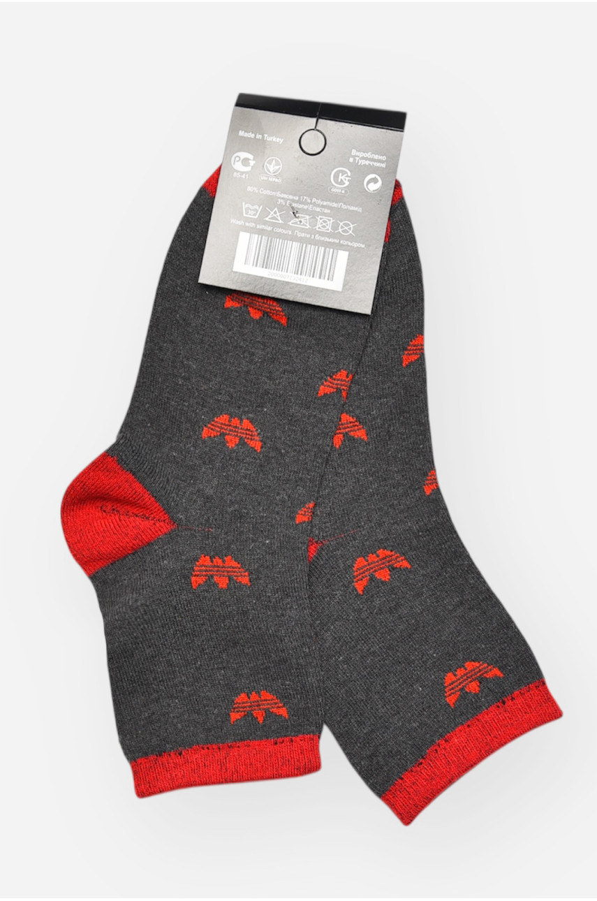 Носки женские демисезонные тёмно-серого цвета L104K 209870