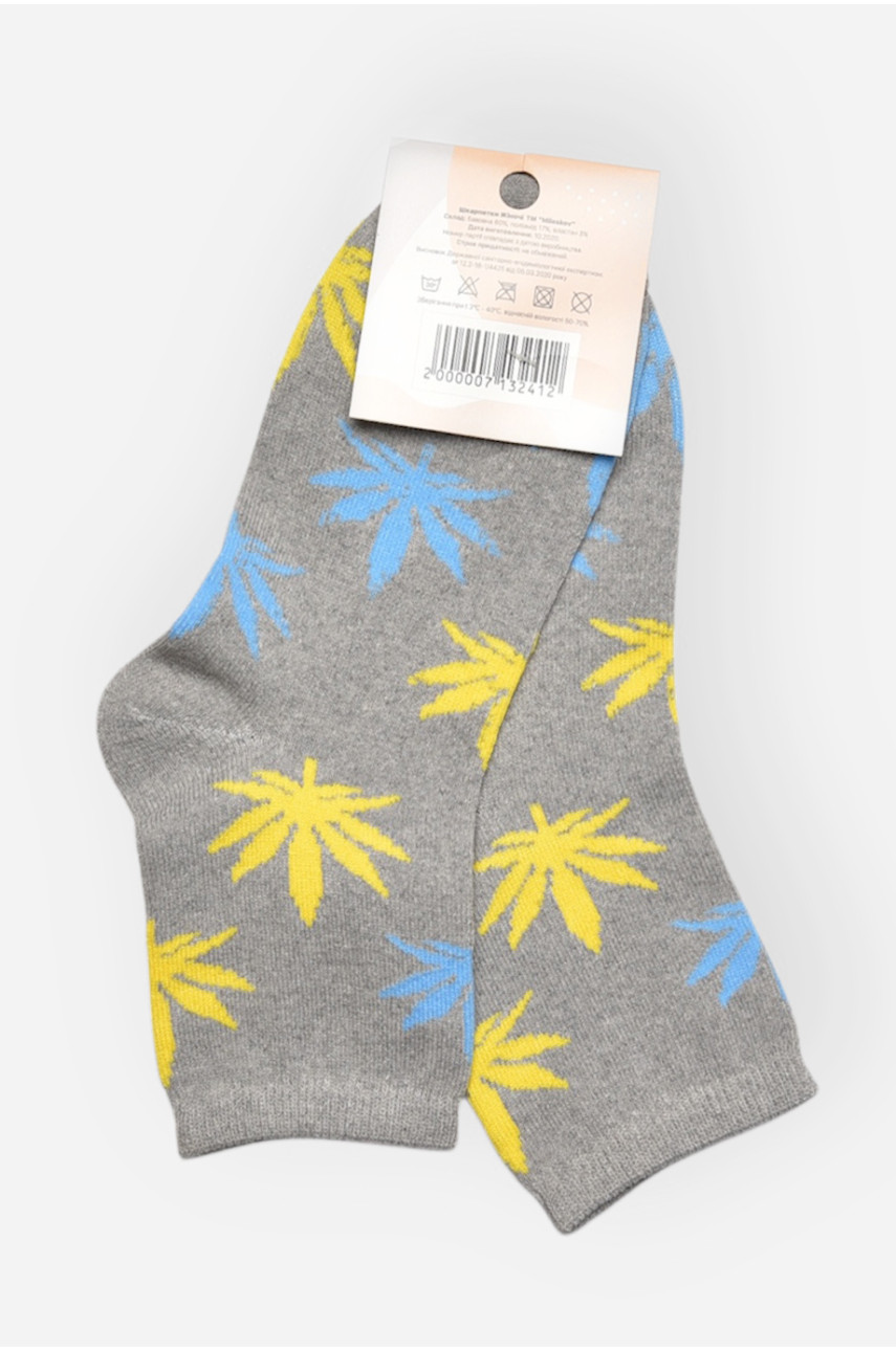 Носки женские демисезонные серого цвета L168 209878