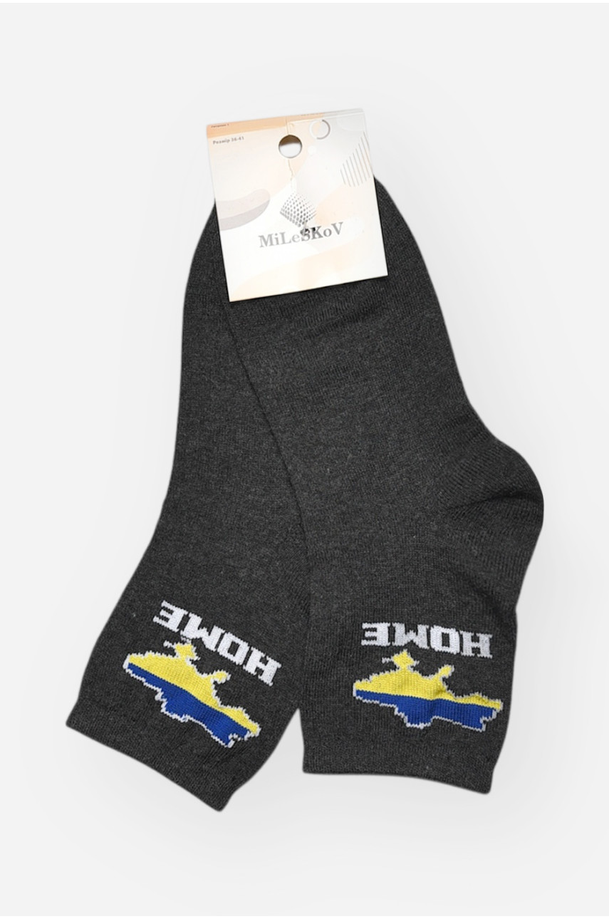 Шкарпетки жіночі демісезонні темно-сірого кольору L188-2 209886