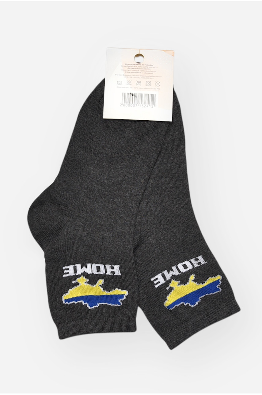 Шкарпетки жіночі демісезонні темно-сірого кольору L188-2 209886