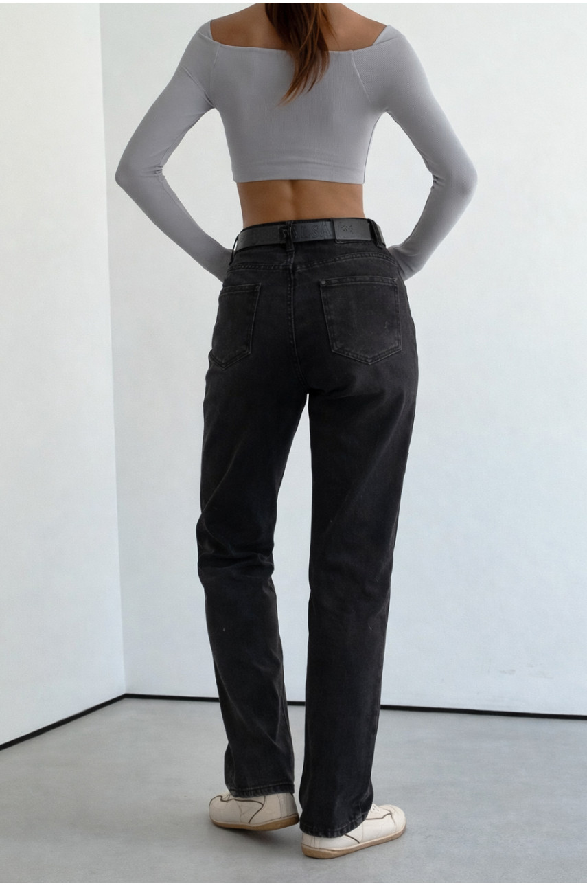 Джинсы женские однотонные черного цвета RE-6070 209888