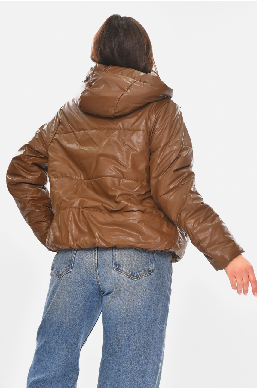 Куртка жіноча демісезонна коричнивого кольору 286 209920