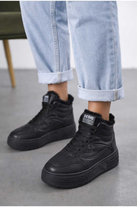 Кроссовки зимние женские черного цвета 633-5 209939