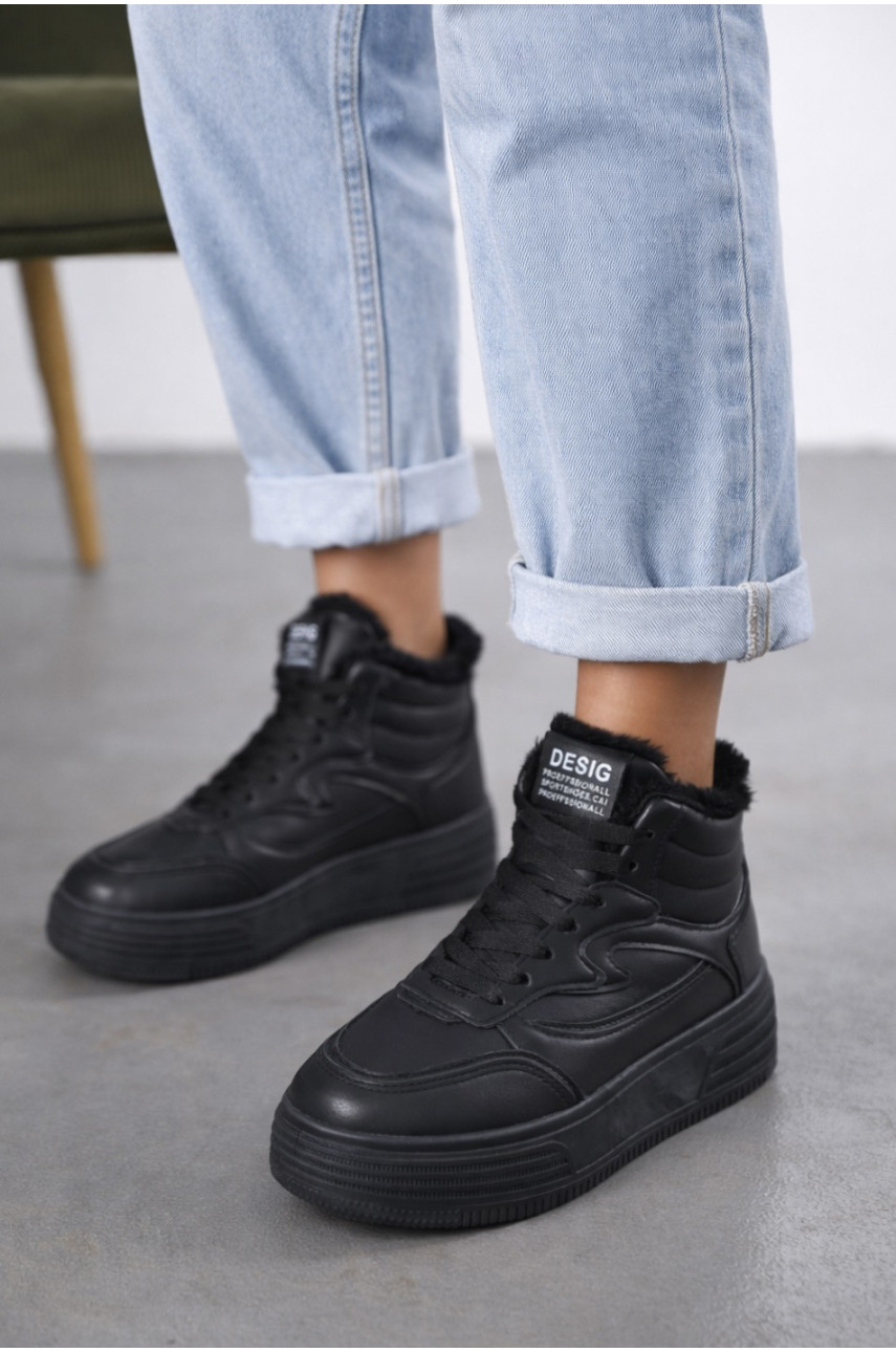 Кросівки жіночі зимові чорного кольору 633-5 209939