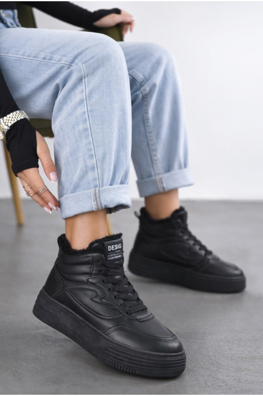 Кросівки жіночі зимові чорного кольору 633-5 209939