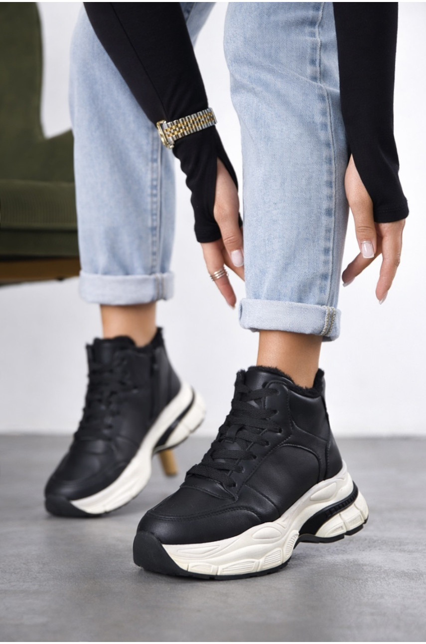 Кросівки жіночі зимові чорного кольору K969 209940