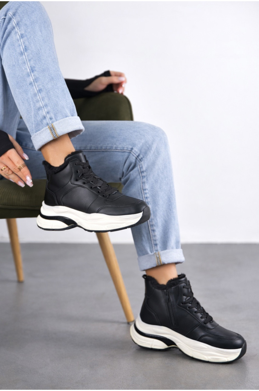 Кросівки жіночі зимові чорного кольору K969 209940