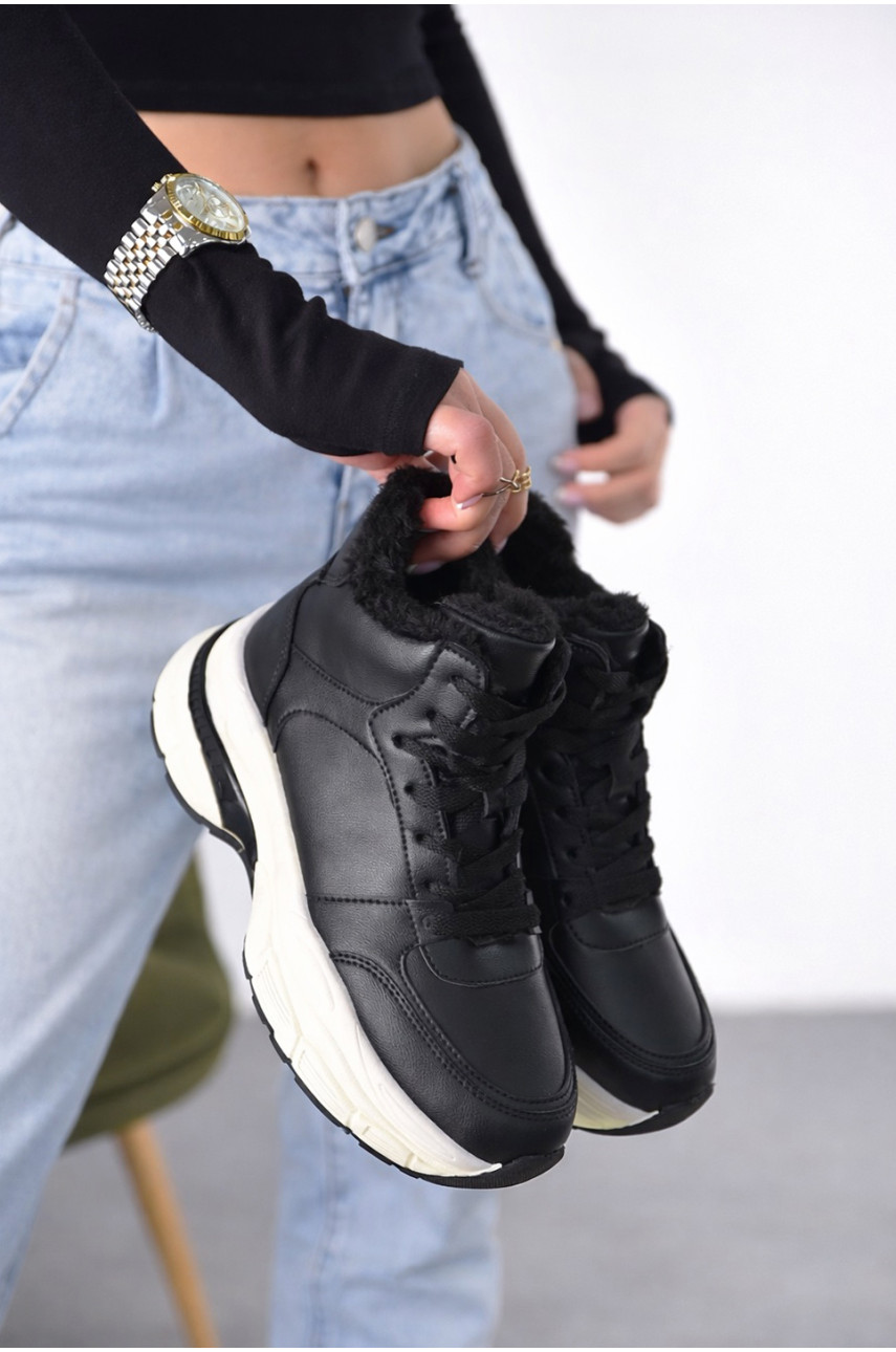 Кросівки жіночі зимові чорного кольору K969 209940