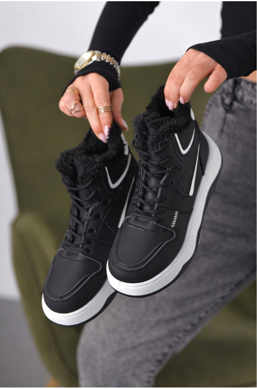 Кросівки жіночі зимові чорного кольору А30-1 209942