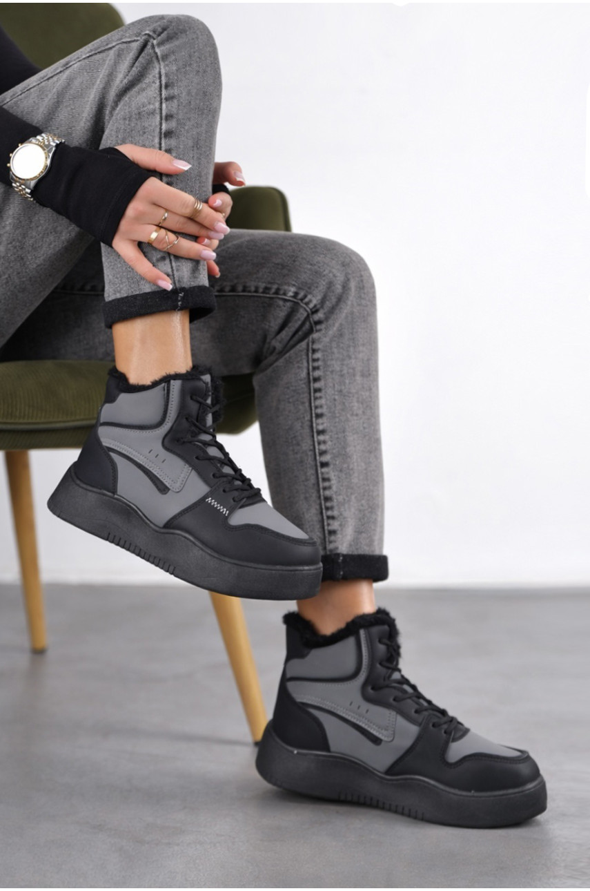 Кросівки зимові жіночі сірого кольору А30-4 209945