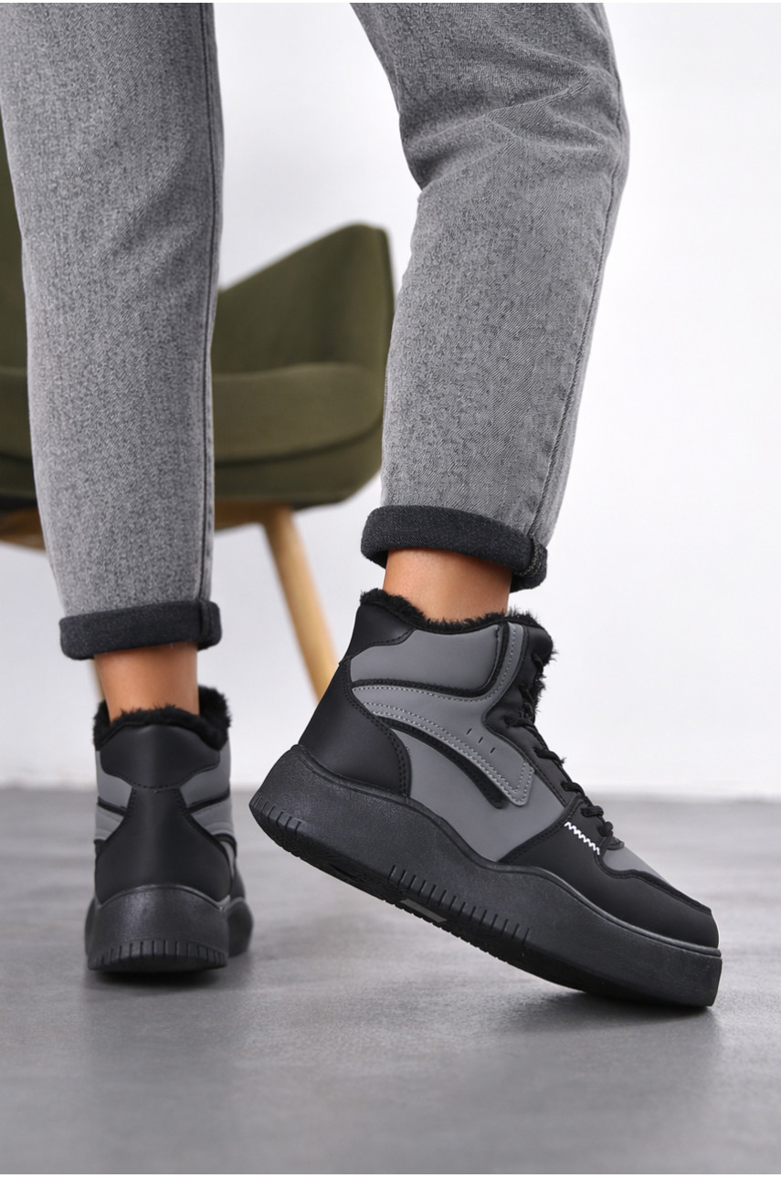 Кросівки зимові жіночі сірого кольору А30-4 209945