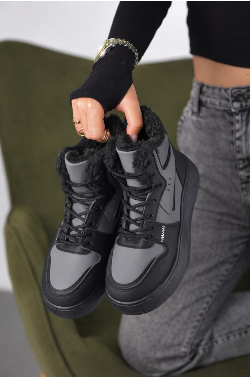 Кросівки зимові жіночі сірого кольору А30-4 209945