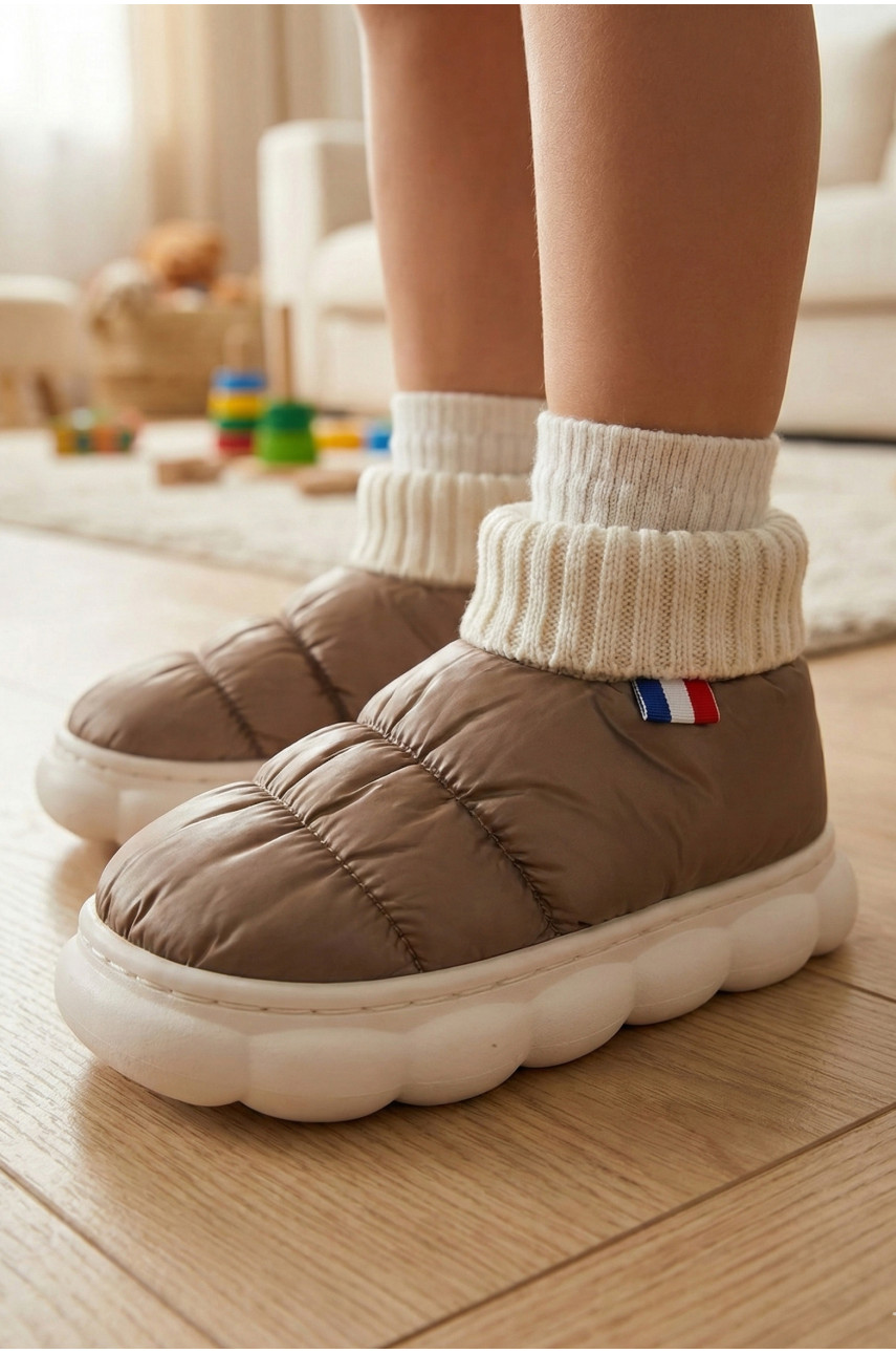 Тапочки домашние детские светло-коричневого цвета JH2311 209946