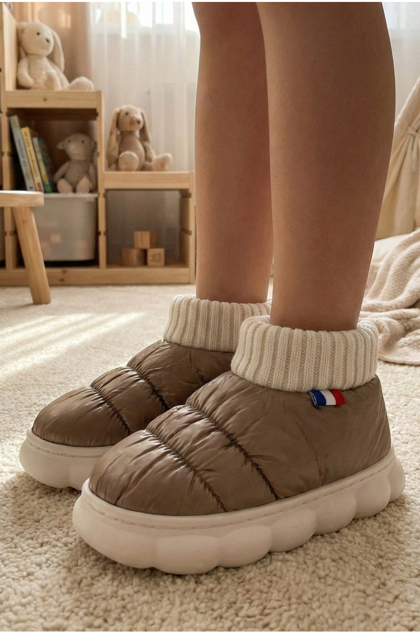 Тапочки домашние детские светло-коричневого цвета JH2310 209949