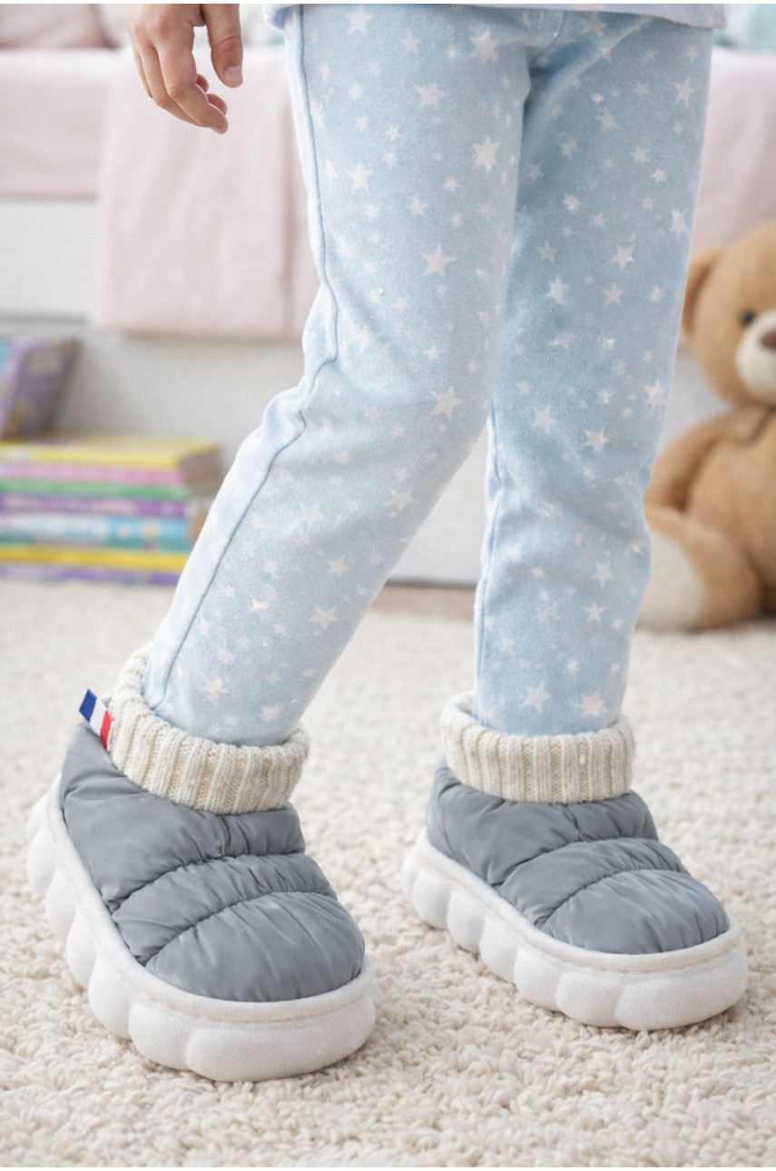 Тапочки домашние детские серого цвета JH2313 209953