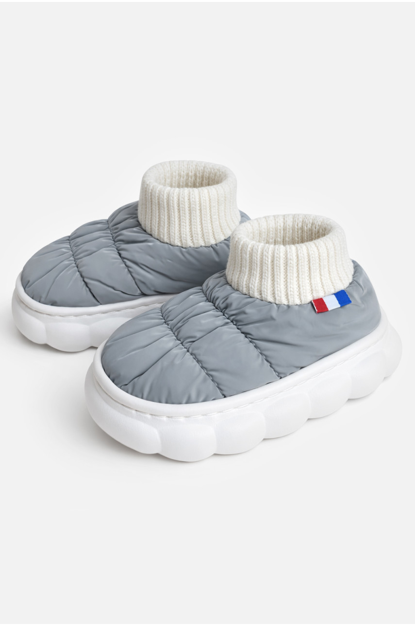 Тапочки домашние детские серого цвета JH2313 209953