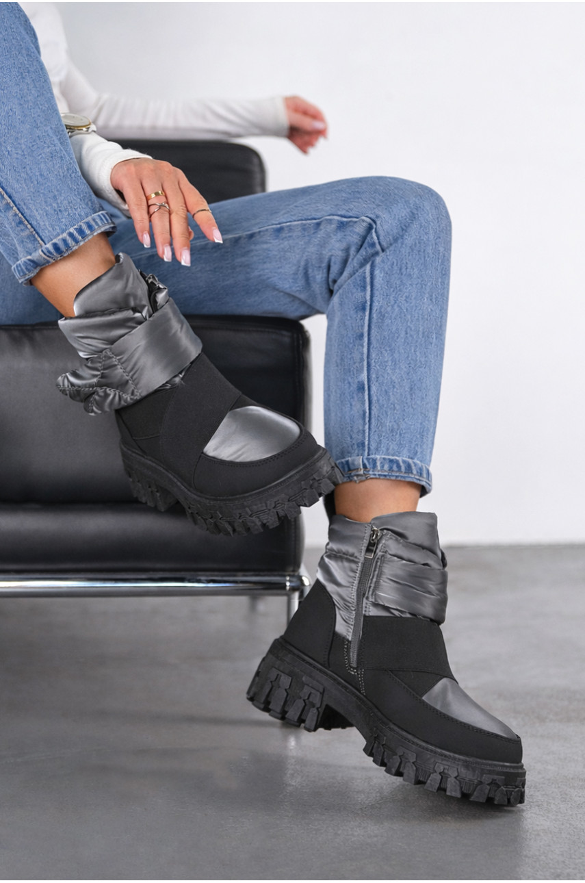 Ботинки женские зимние серого цвета B818-3 209966 Ботинки женские зимние серого цвета B818-3 209966