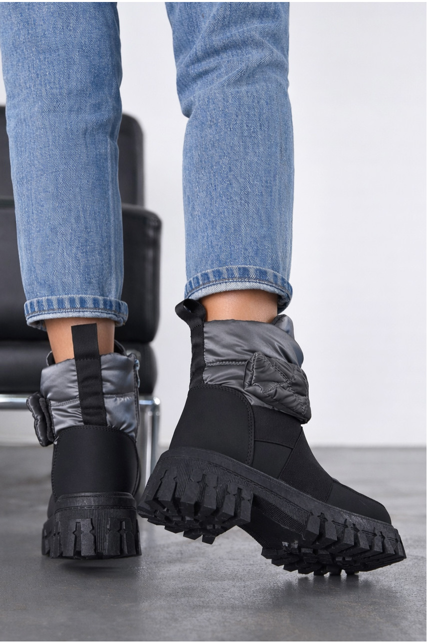 Ботинки женские зимние серого цвета B818-3 209966 Ботинки женские зимние серого цвета B818-3 209966