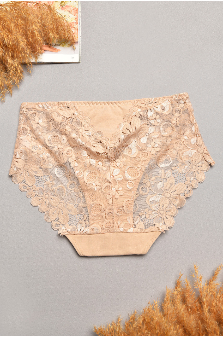 Трусы женские полубатальные бежевого цвета Уценка 6823 209975