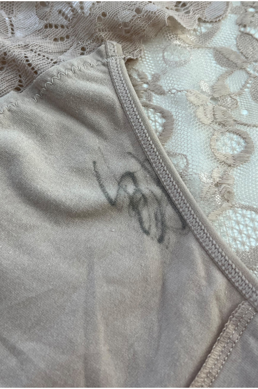 Трусы женские полубатальные бежевого цвета Уценка 6823 209975