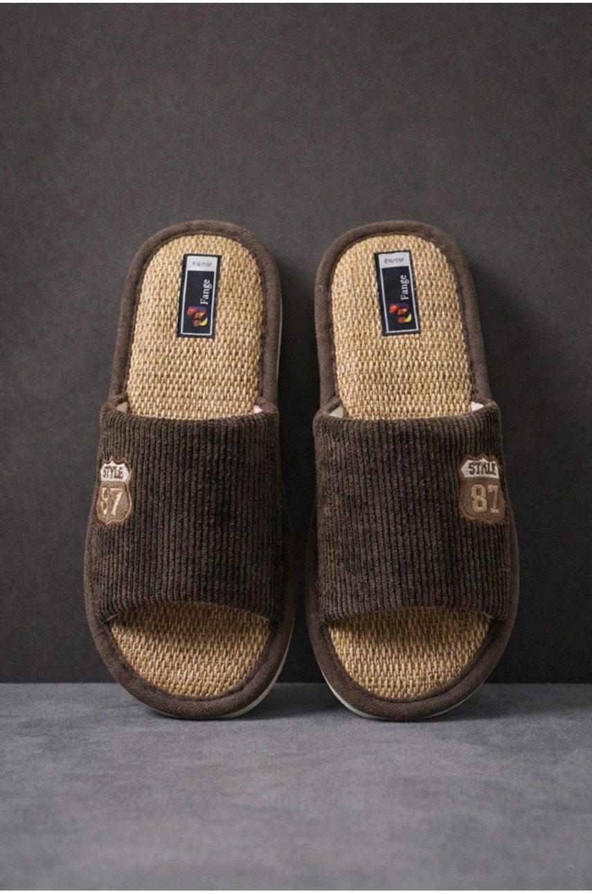 Тапочки комнатные мужские тёмно-коричневого цвета 8212 209980