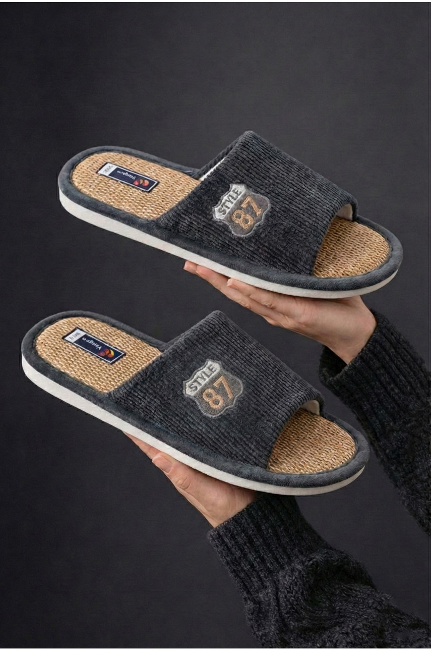 Тапочки комнатные мужские серого цвета 8212 209982