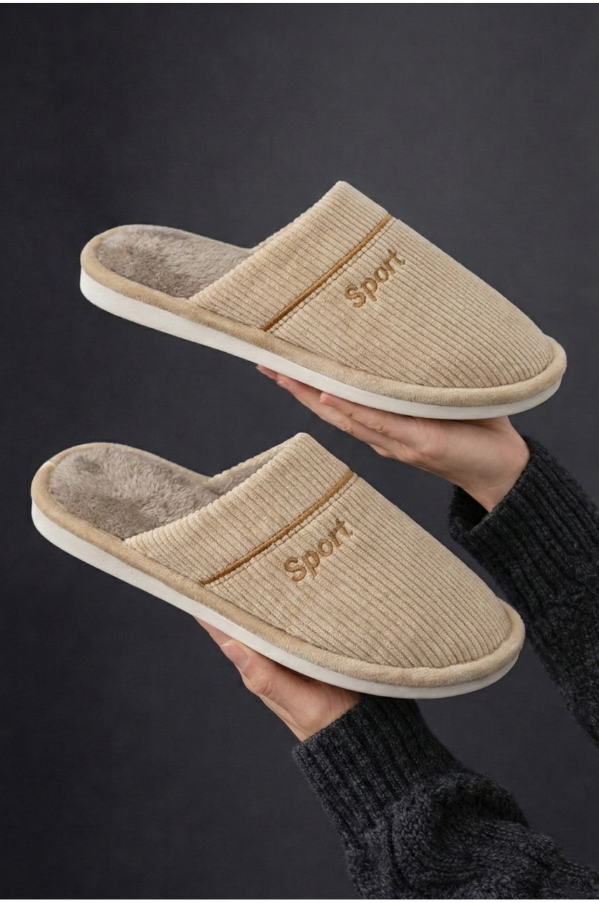 Тапочки комнатные мужские бежевого цвета D387 209991