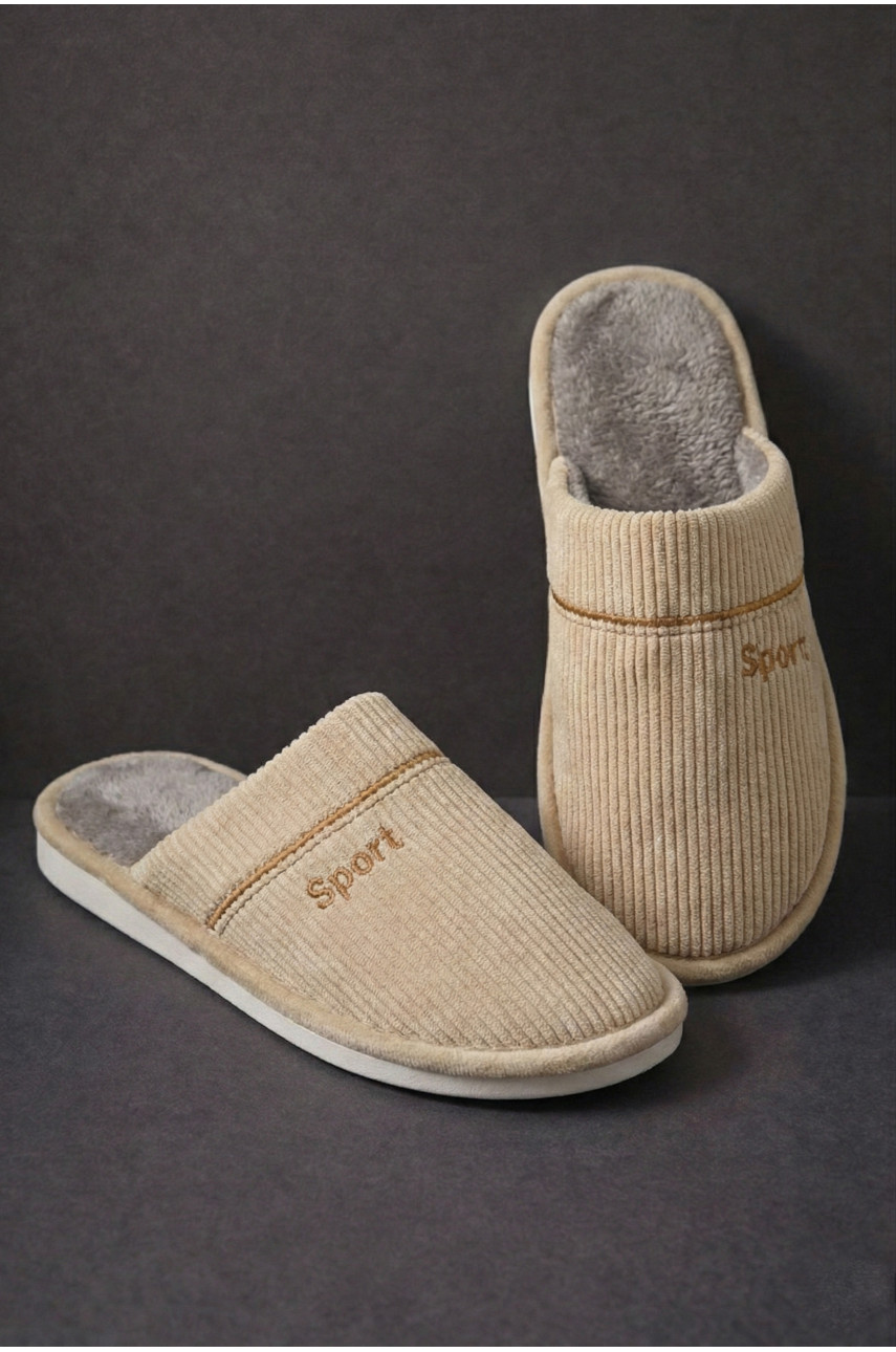 Тапочки комнатные мужские бежевого цвета D387 209991