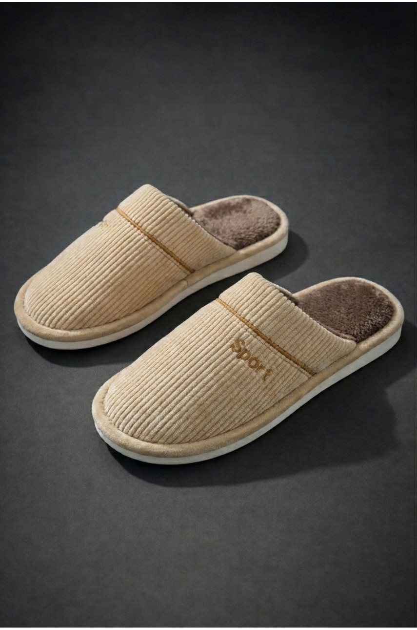 Тапочки комнатные мужские бежевого цвета D387 209991