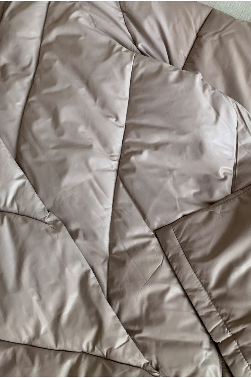 Куртка женская удлиненная еврозима бежевого цвета Уценка 8937 210014