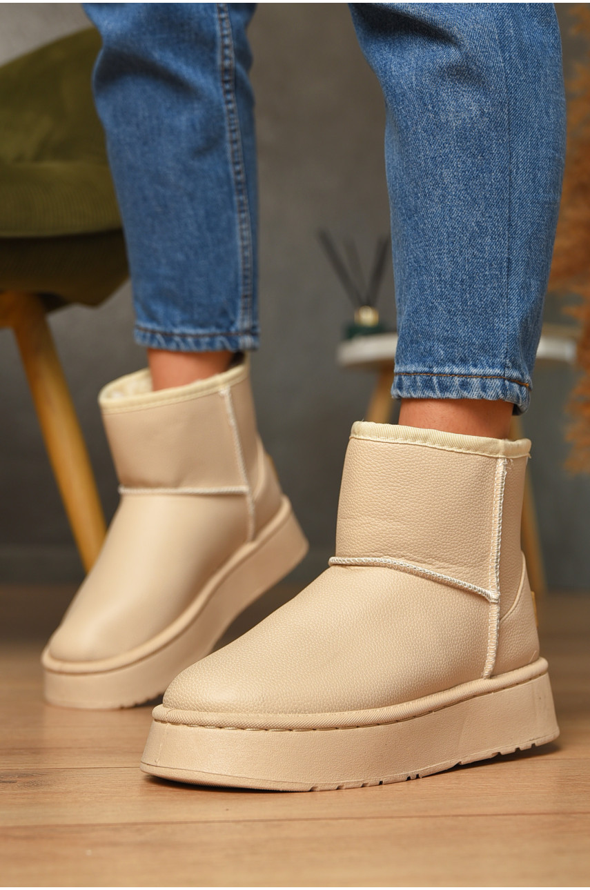 Угги женские на меху бежевого цвета Уценка А85-5 210016