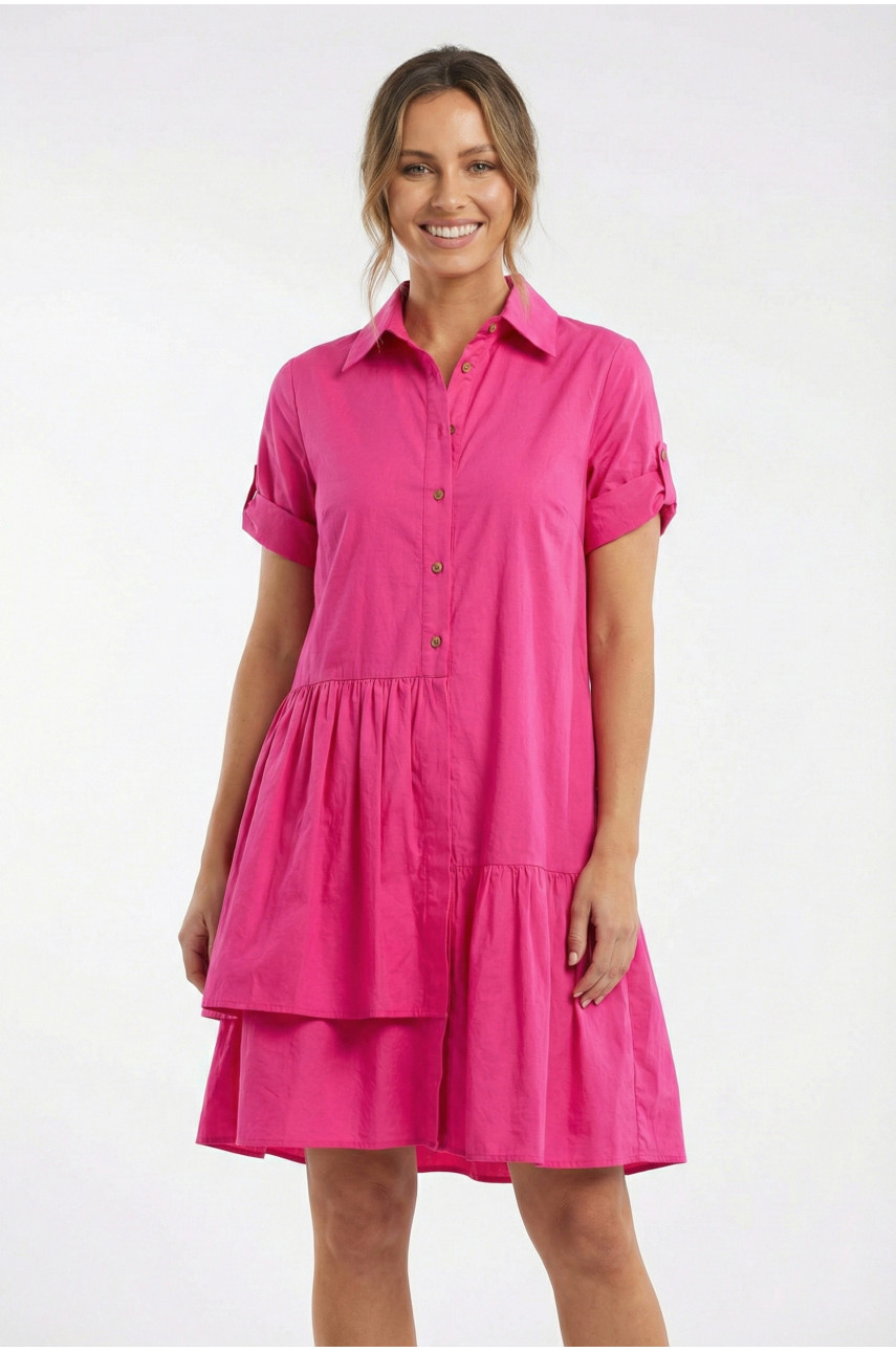 Платье женское однотонное малинового цвета 210024