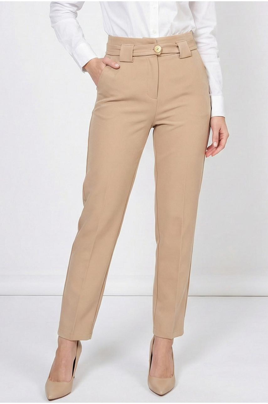 Брюки женские однотонные бежевого цвета 0082 210030