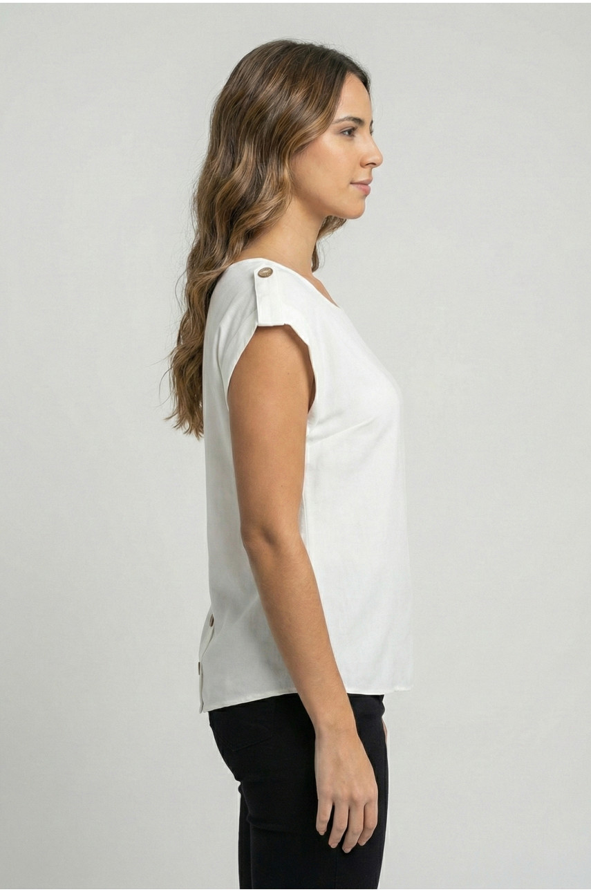 Блуза женская однотонная белого цвета 210036