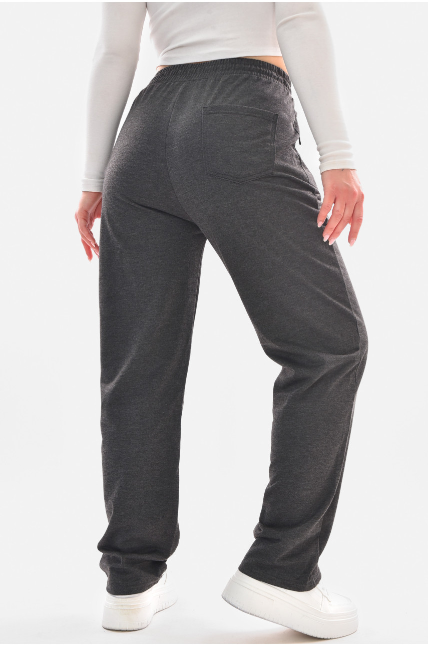 Спортивные штаны полубатальные женские серого цвета 2076-21 210047