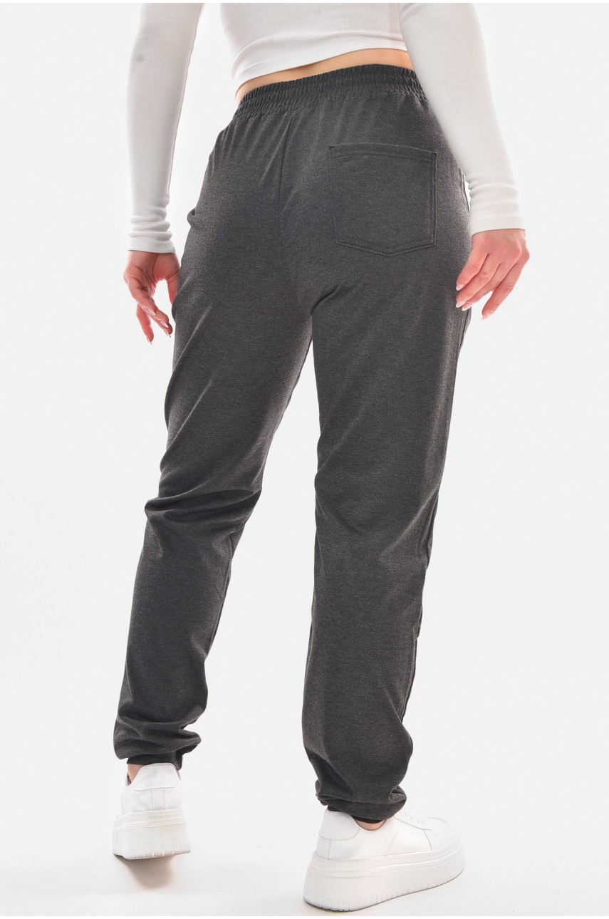 Спортивные штаны женские полубатальные тёмно-серого цвета 2076-19 210049