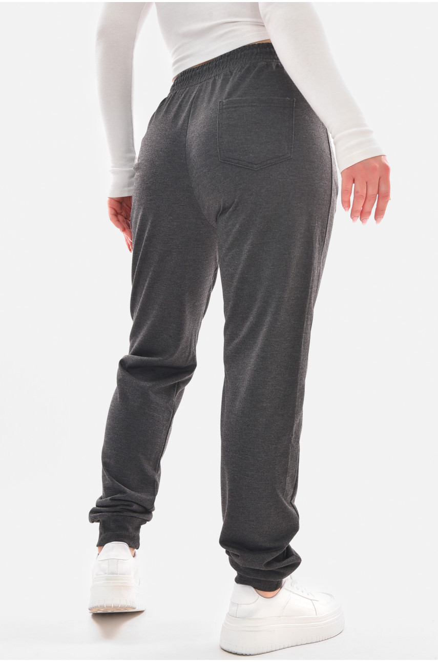 Спортивные штаны женские полубатальные тёмно-серого цвета 2076-24 210050