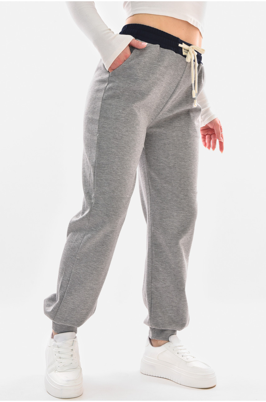 Спортивные штаны женские серого цвета 9641-3 210056