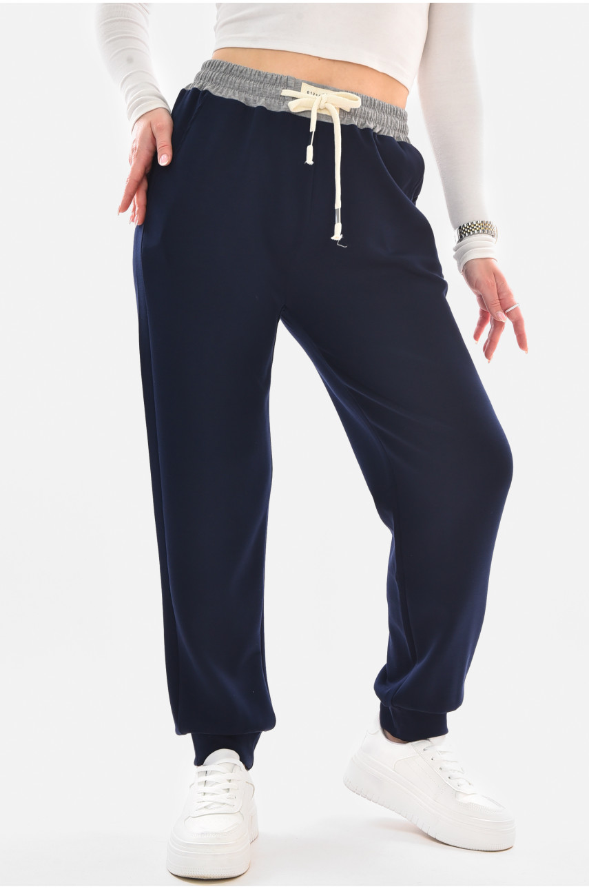 Спортивные штаны женские тёмно-синего цвета 9641-3 210057