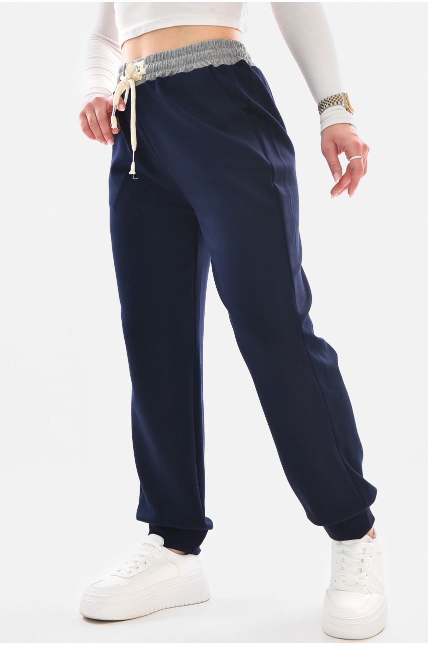 Спортивные штаны женские тёмно-синего цвета 9641-3 210057