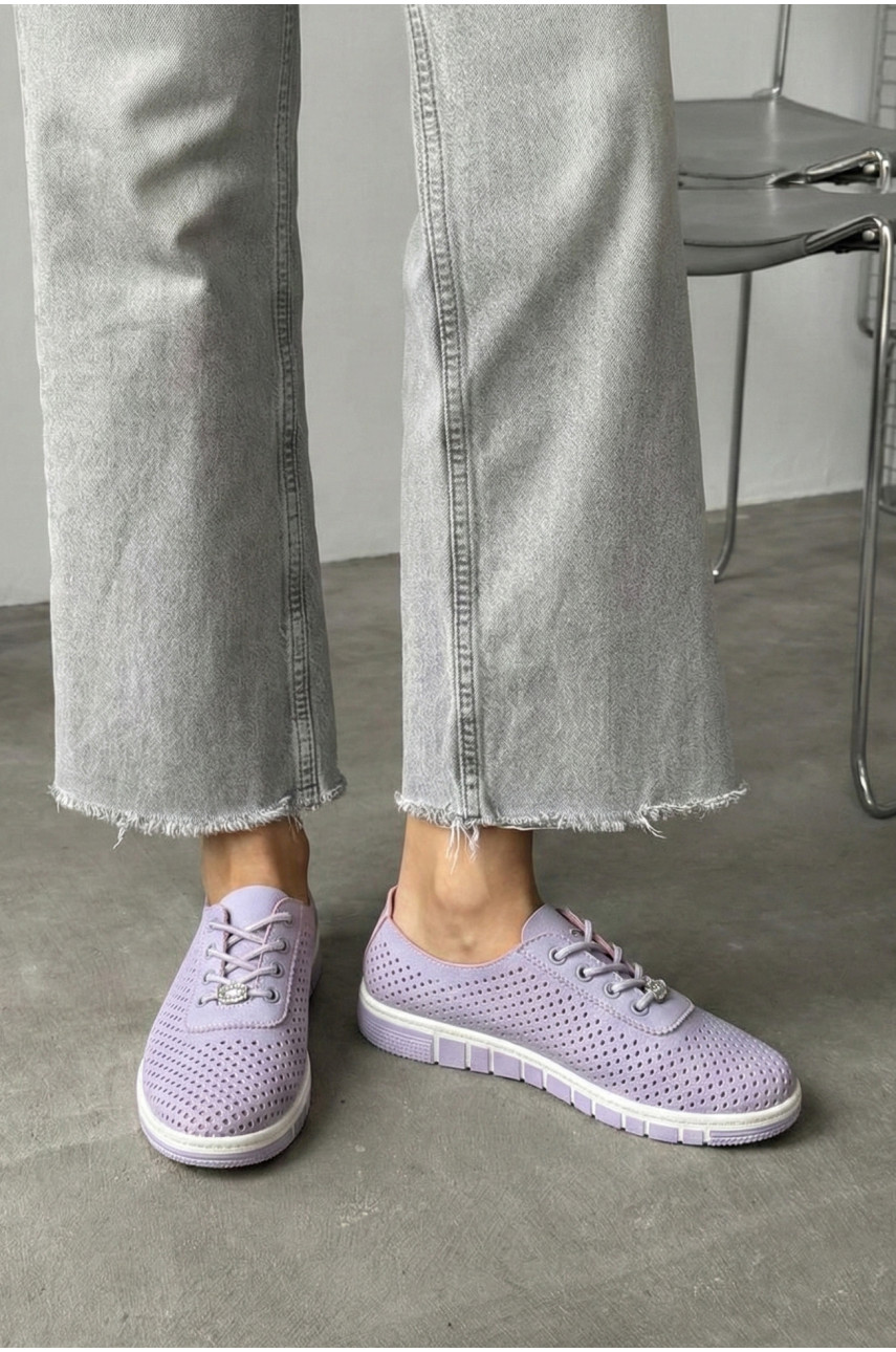 Мокасины женские сиреневого цвета L-63 210060