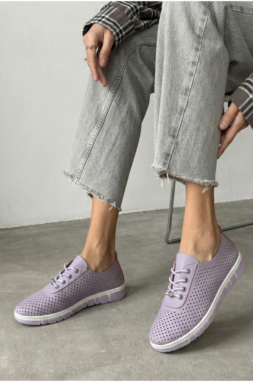 Мокасины женские сиреневого цвета L-63 210060