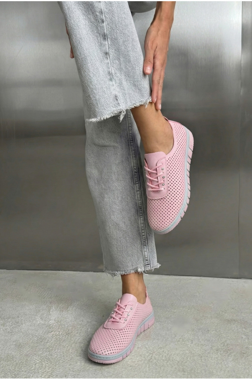 Мокасины женские розового цвета L-112 210062