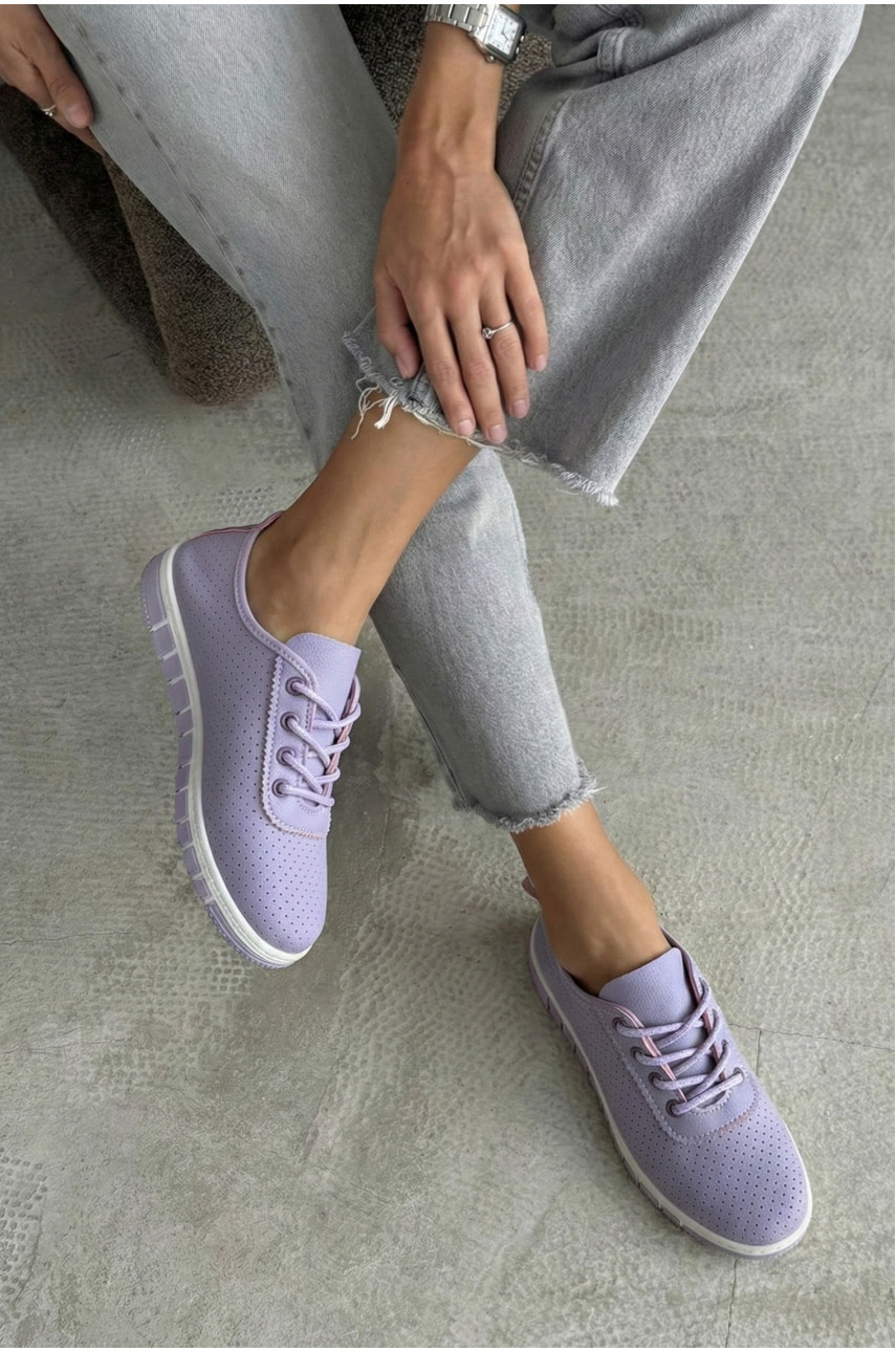 Мокасины женские сиреневого цвета L-46 210064