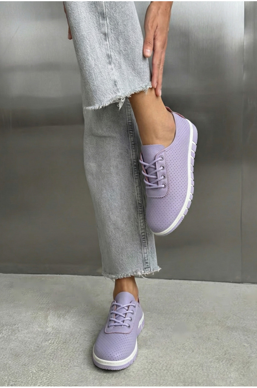 Мокасины женские сиреневого цвета L-46 210064