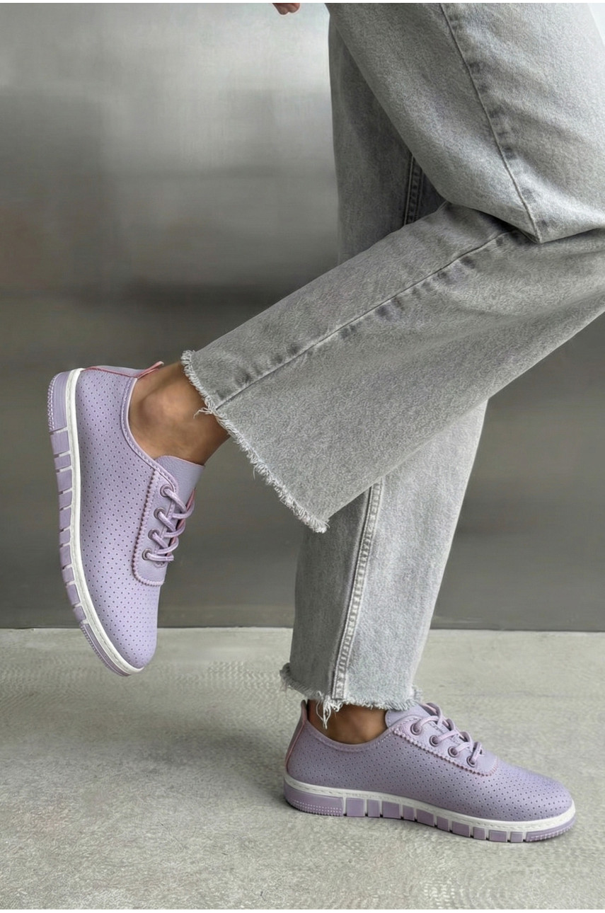 Мокасины женские сиреневого цвета L-46 210064