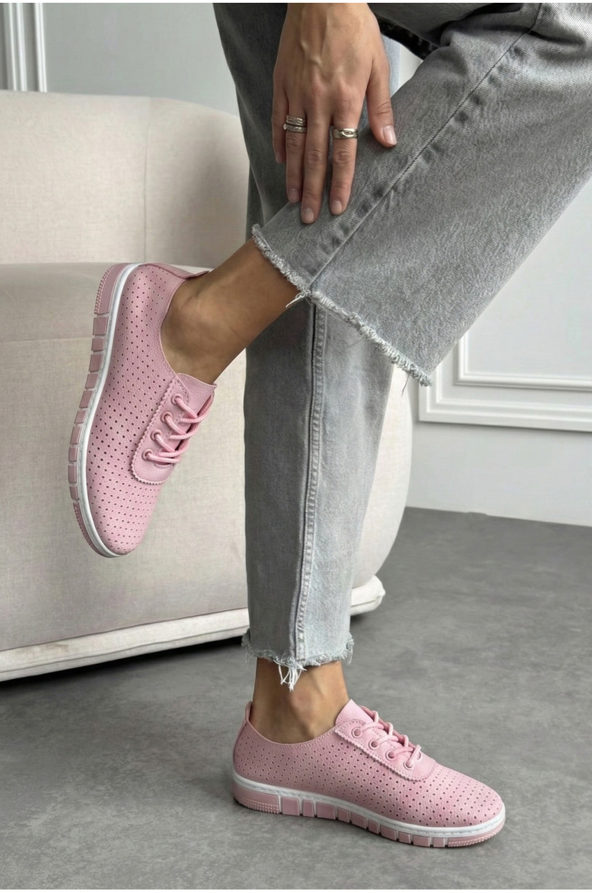 Мокасины женские розового цвета L-54 210065