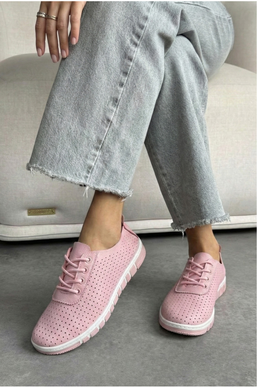 Мокасины женские розового цвета L-54 210065