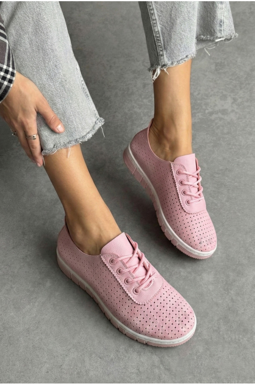 Мокасины женские розового цвета L-54 210065